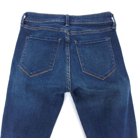 ABERCROMBIE Distressed Super Skinny Mid Rise Raw Hem Crop Jeans 90s Y2k 26 Short - Picture 6 of 8